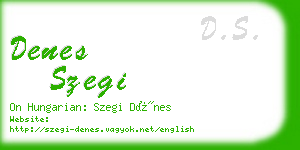 denes szegi business card